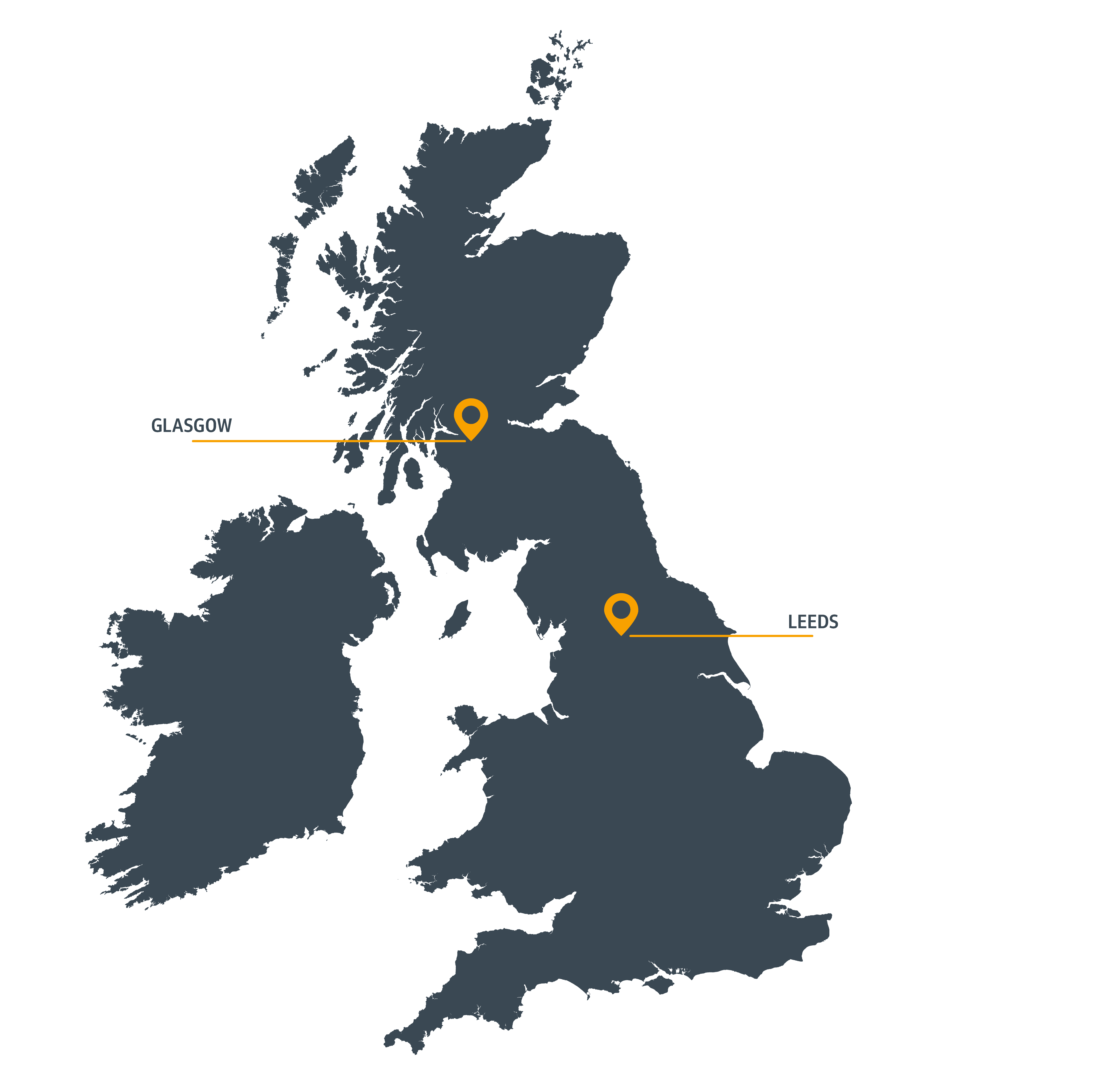 Crosbie Homes locations shown in the UK