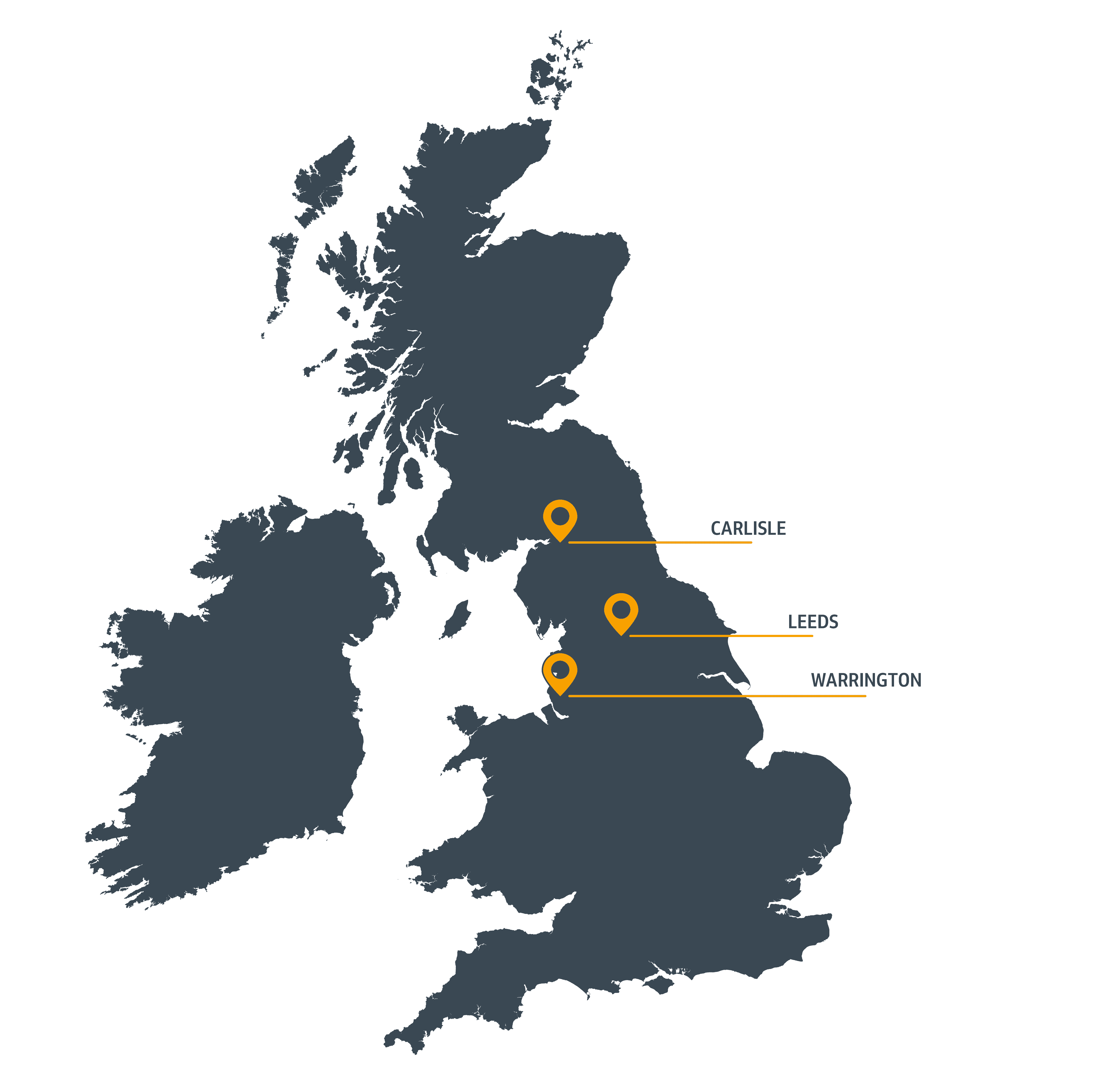 LLED locations shown in the UK