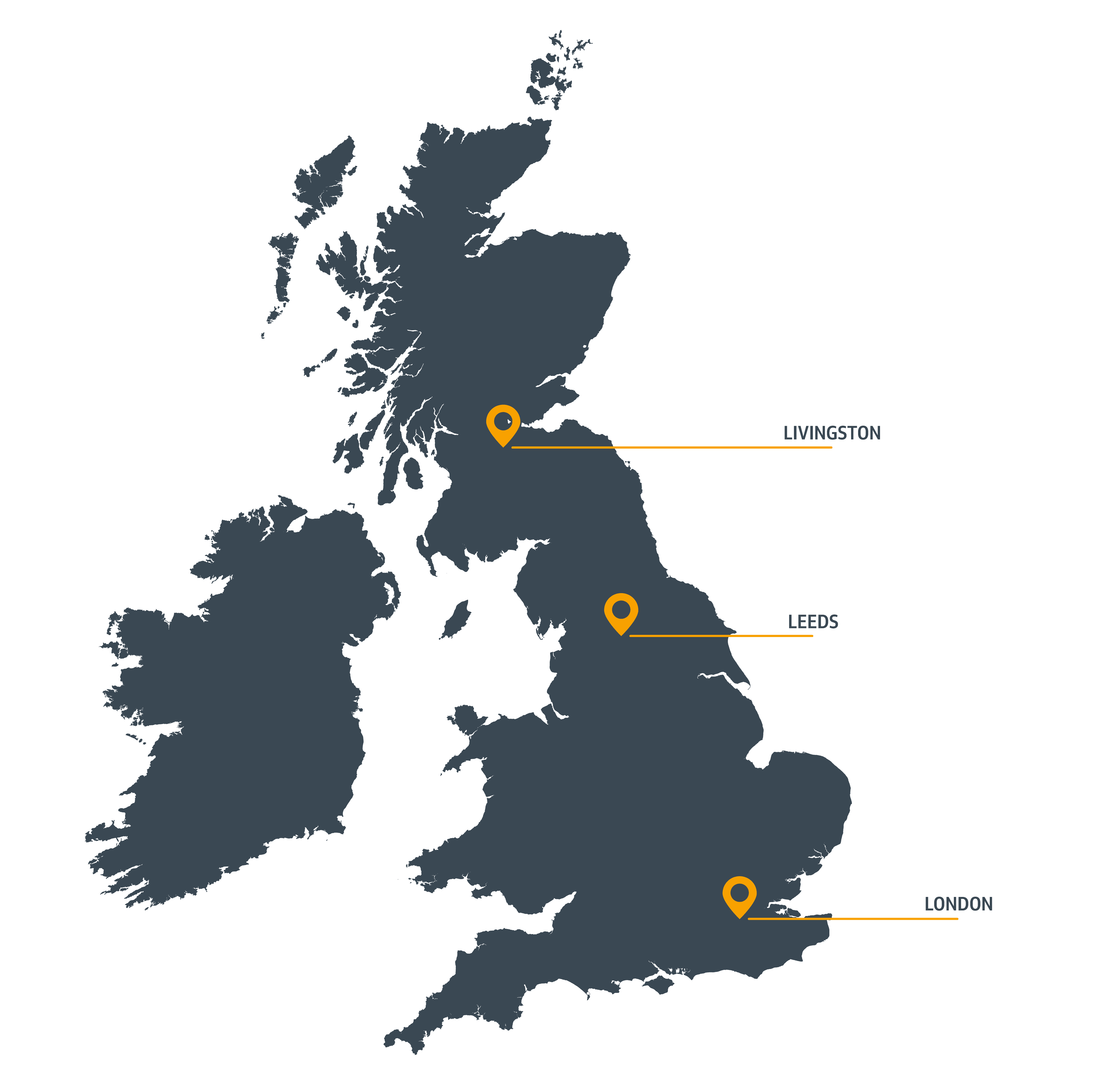 Livingston Locations shown in the UK