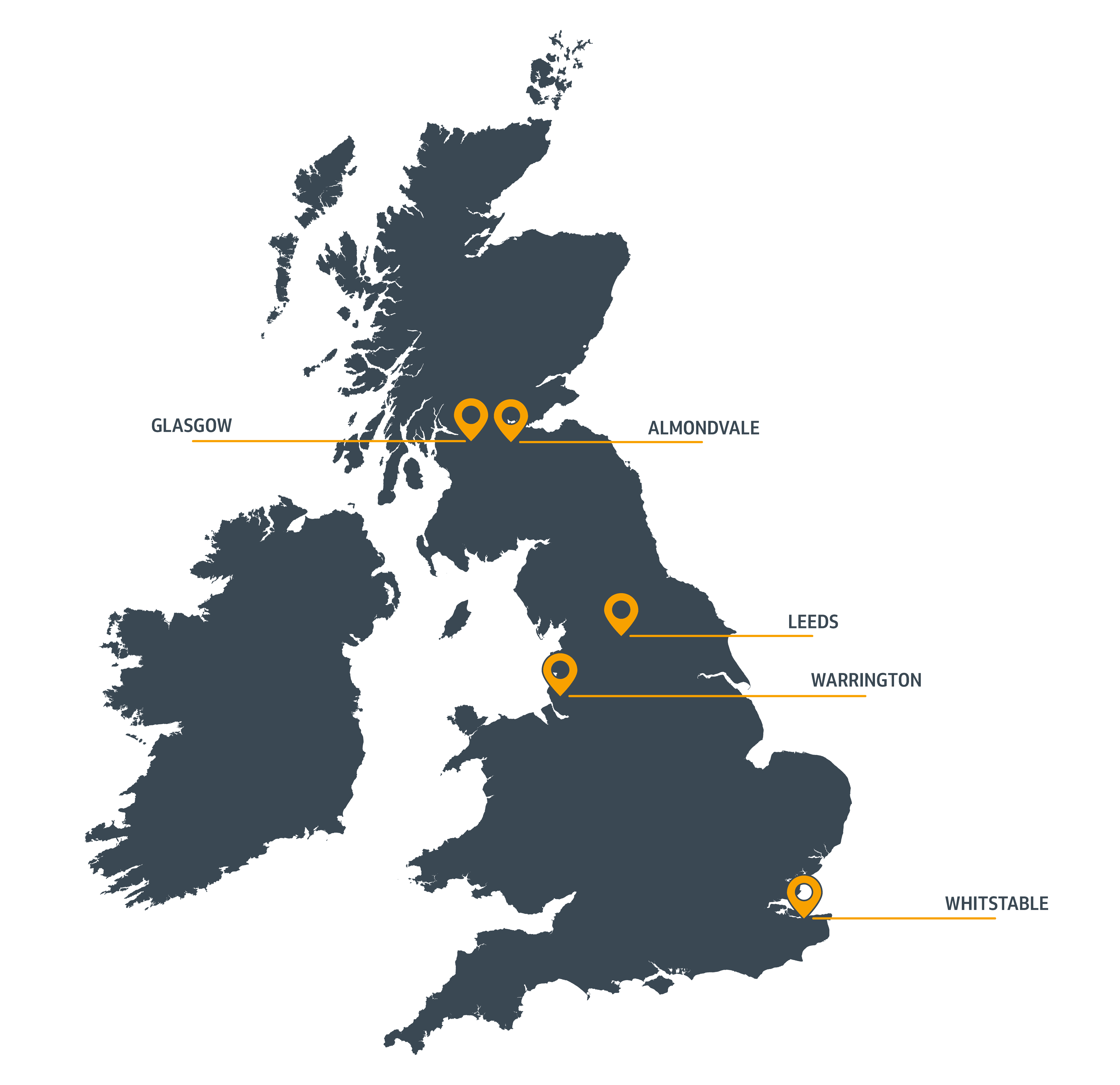 McLennan Architects locations shown in the UK